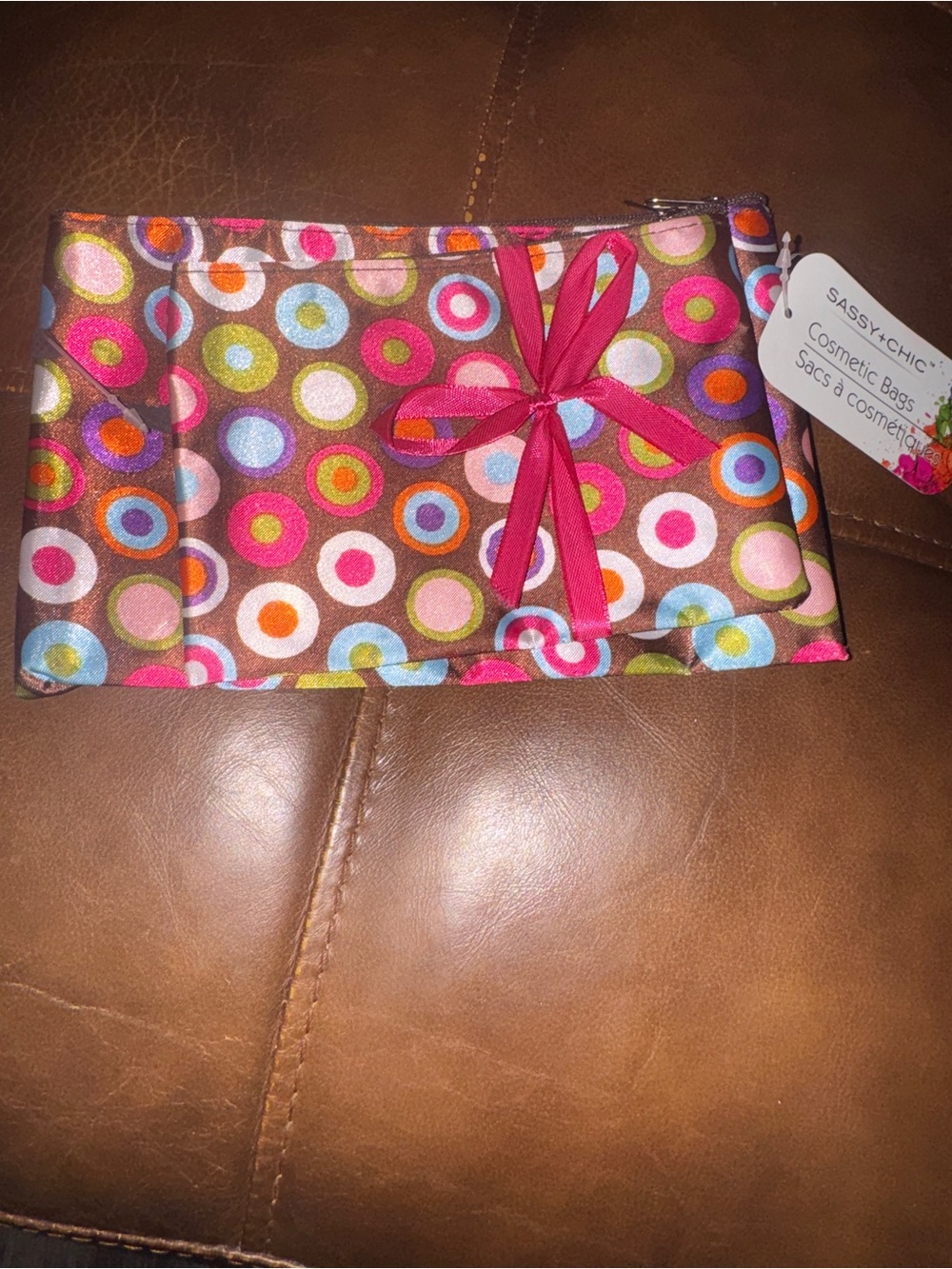 Sassy + Chic Pink Multi-Color Polka Dot Cosmetic Bags